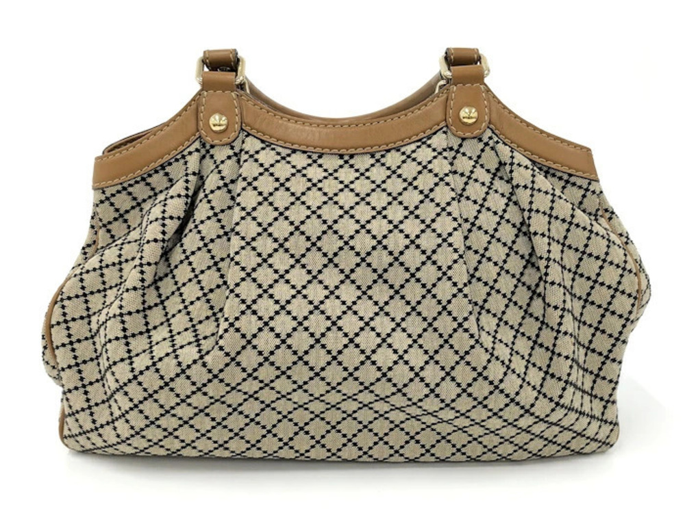 Gucci Diamante Handbag Sukey Canvas Beige Tan